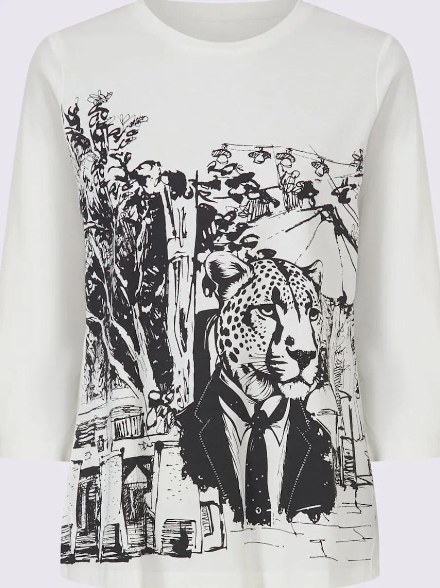 T-shirt à manches 3/4 pur coton