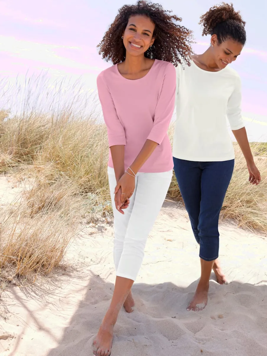T-shirt à manches 3/4 pur coton