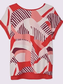 T-shirt mélange de matières : jersey et qualité chemisier tissée