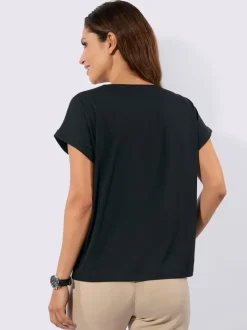 T-shirt à motif color block encolure ronde mancherons