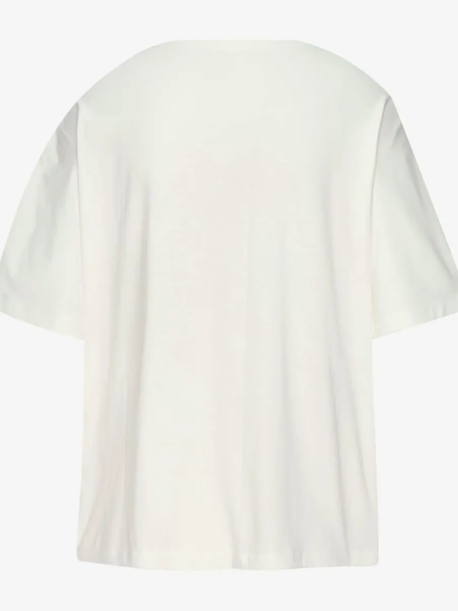 T-shirt à motif floral brodé avec mancherons en coton biologique
