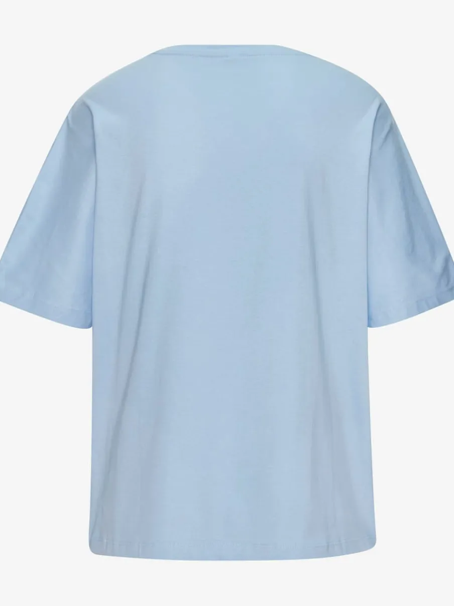 T-shirt à motif floral brodé avec mancherons en coton biologique
