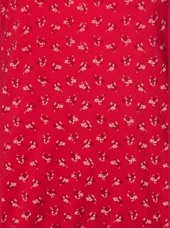T-shirt à petits nœuds et découpe aux manches avec motif floral