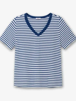 T-shirt rayé col v