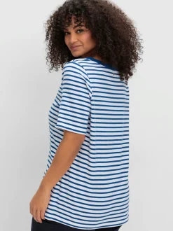 T-shirt rayé col v