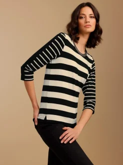 T-shirt rayé 96% lyocell (tencel)