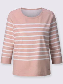 T-shirt rayé manches 3/4 en jersey léger certifié GOTS