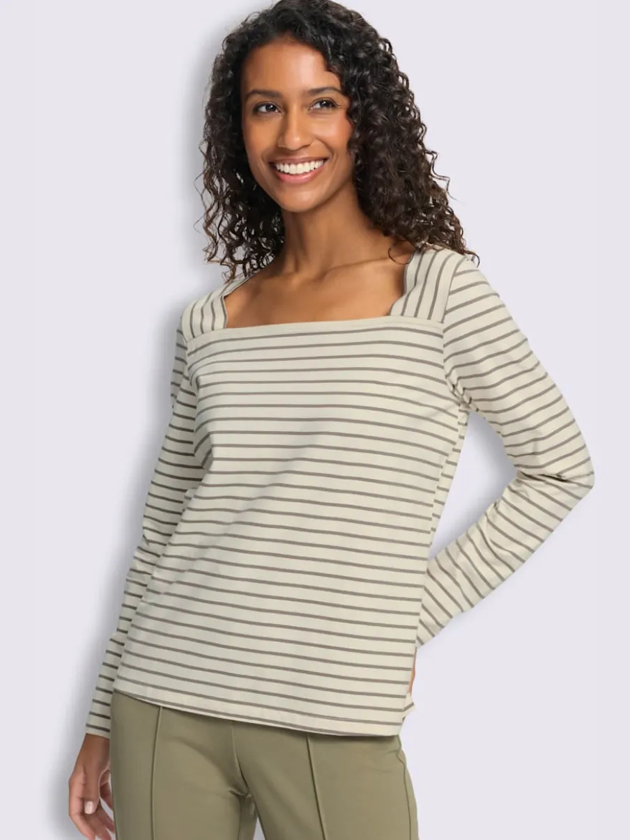 T-shirt rayé qualité coton doux sur la peau