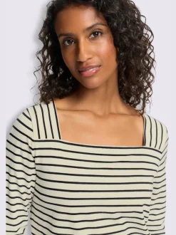 T-shirt rayé qualité coton doux sur la peau