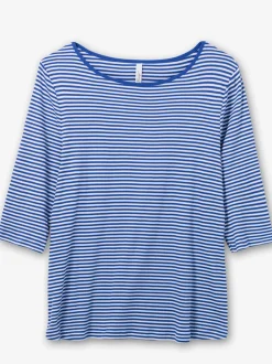T-shirt rayé rayures en fils teintés