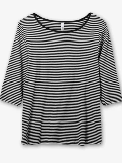 T-shirt rayé rayures en fils teintés