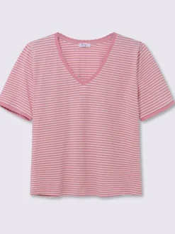T-shirt rayé séduisant motif à rayures