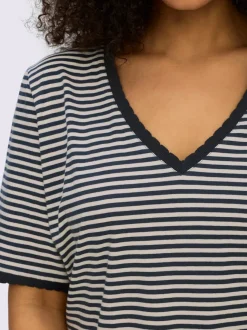 T-shirt rayé séduisant motif à rayures