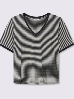 T-shirt rayé séduisant motif à rayures