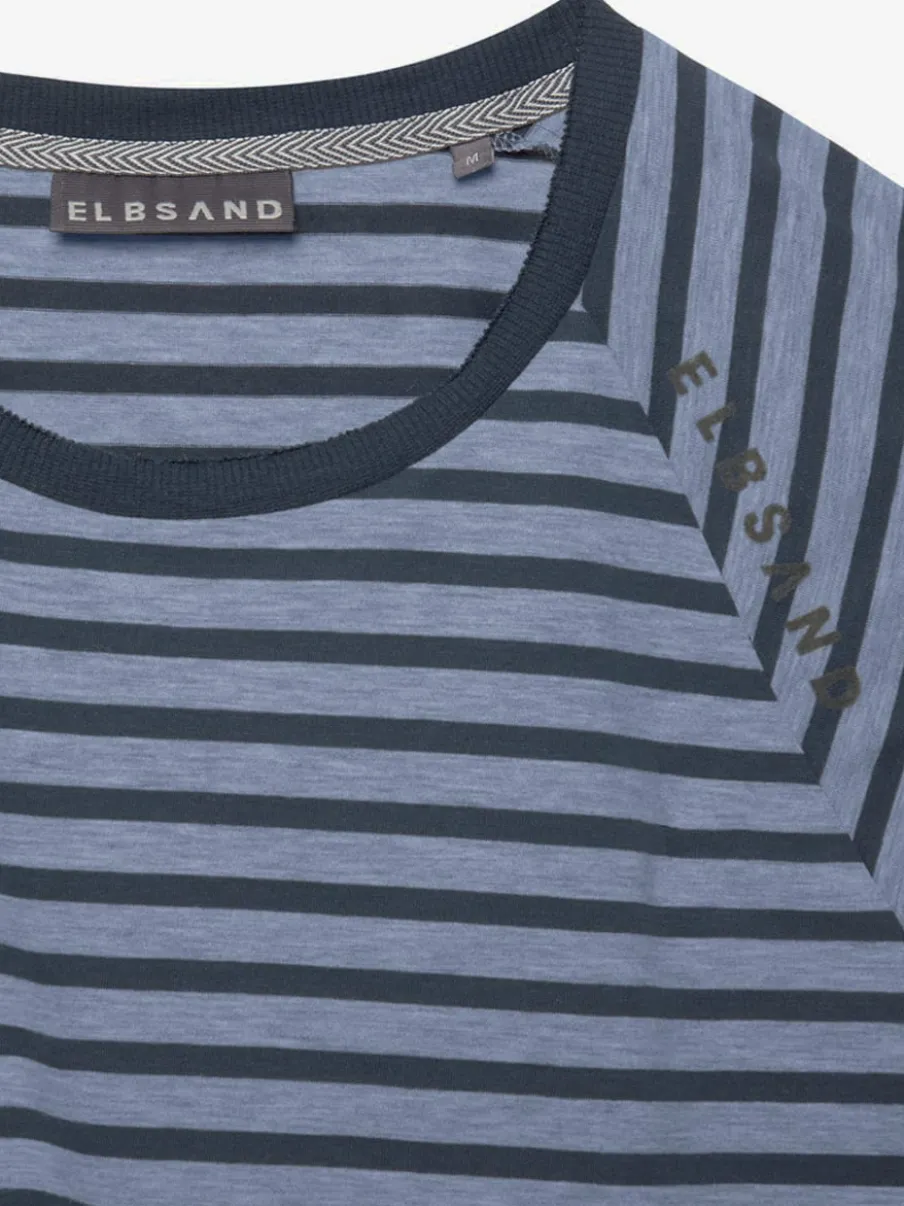 T-shirt à rayures avec encolure ronde et manches courtes