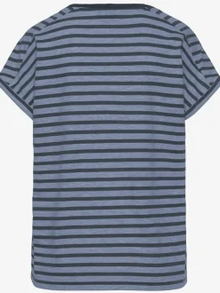 T-shirt à rayures avec encolure ronde et manches courtes