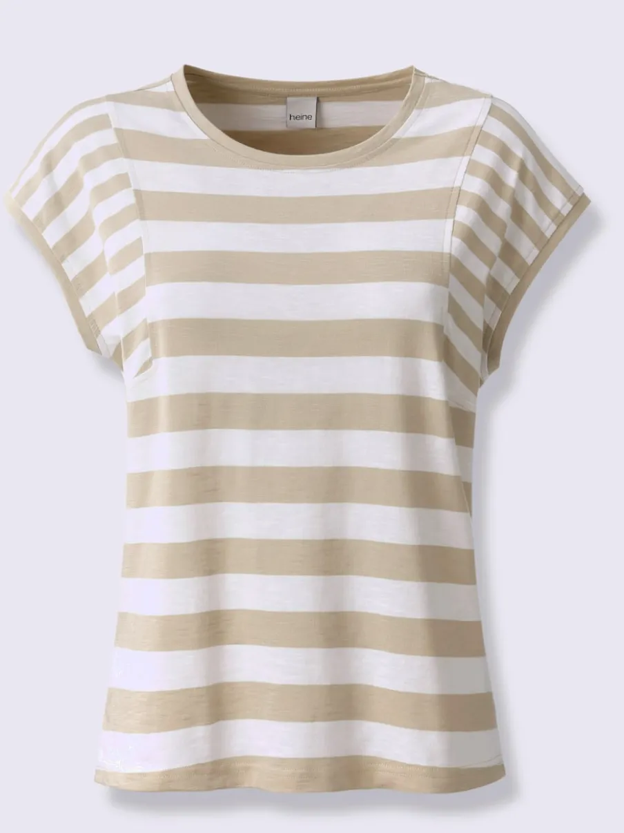 T-shirt à rayures avec encolure ronde et manches courtes