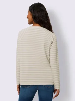 T-shirt à rayures avec manches raglan et col rond