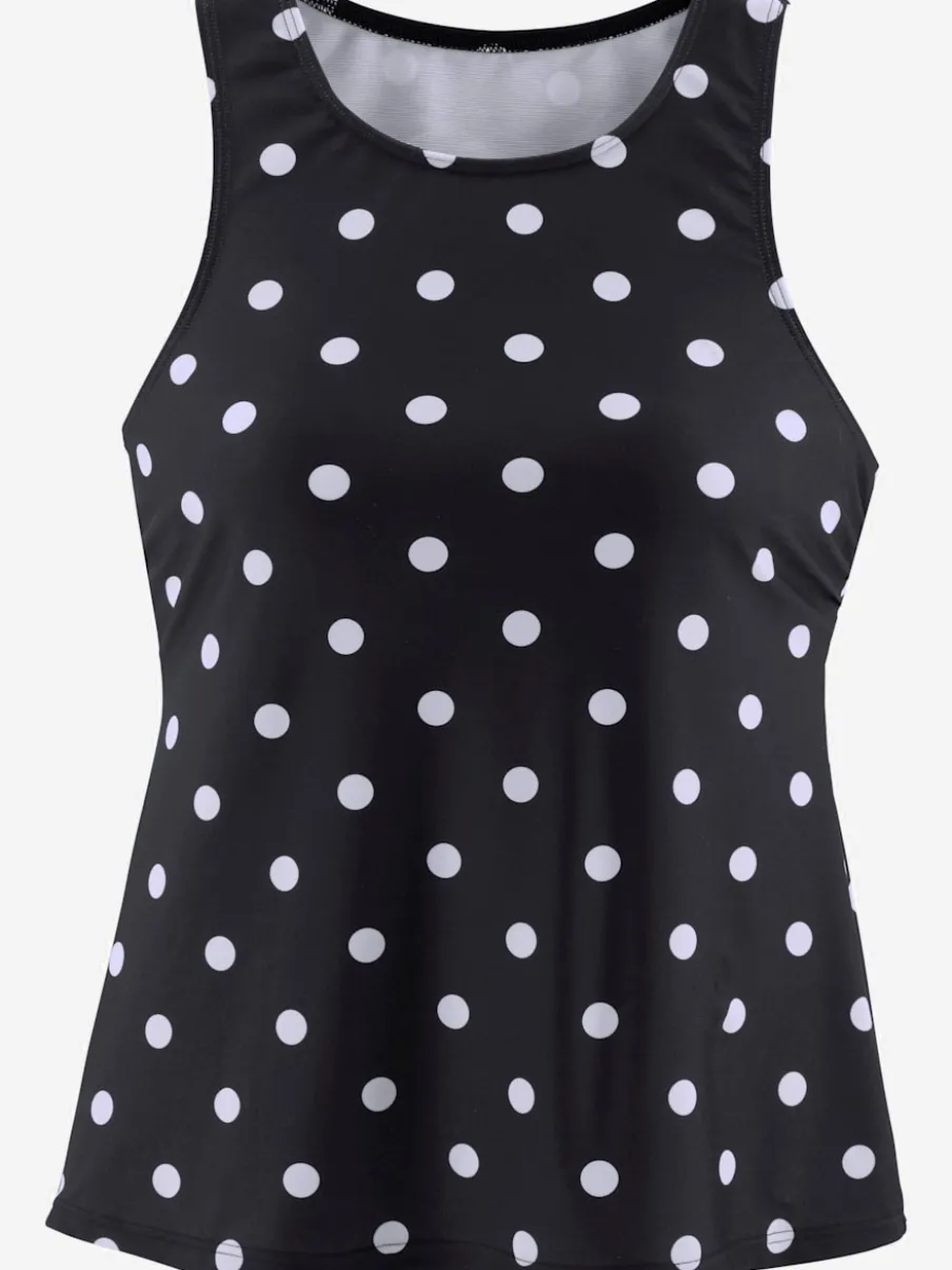 T-shirt sans manches à imprimé à pois pour baignade