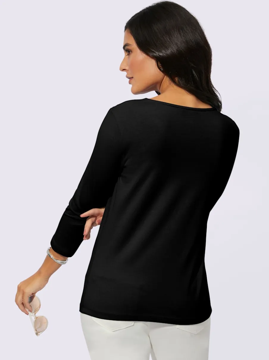 T-shirts avec col en V et dentelle florale charmante