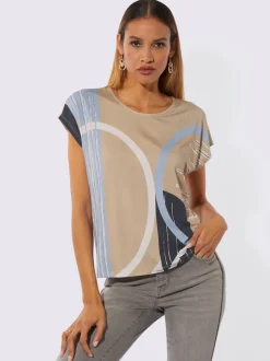 T-shirts avec encolure ronde et imprimé graphique stylé