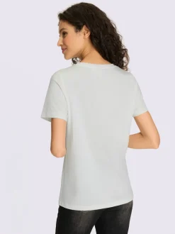 T-shirts avec imprimé floral encolure ronde manches courtes