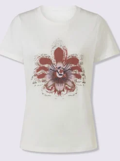T-shirts avec imprimé floral encolure ronde manches courtes