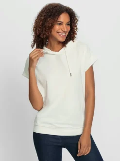 T-shirts à capuche avec mancherons en coton décontractés