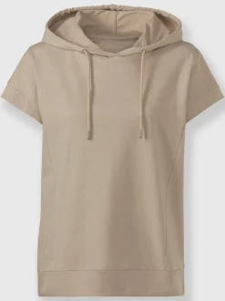 T-shirts à capuche avec mancherons en coton décontractés