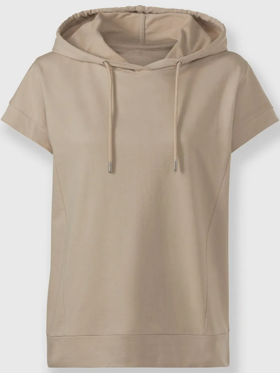 T-shirts à capuche avec mancherons en coton décontractés