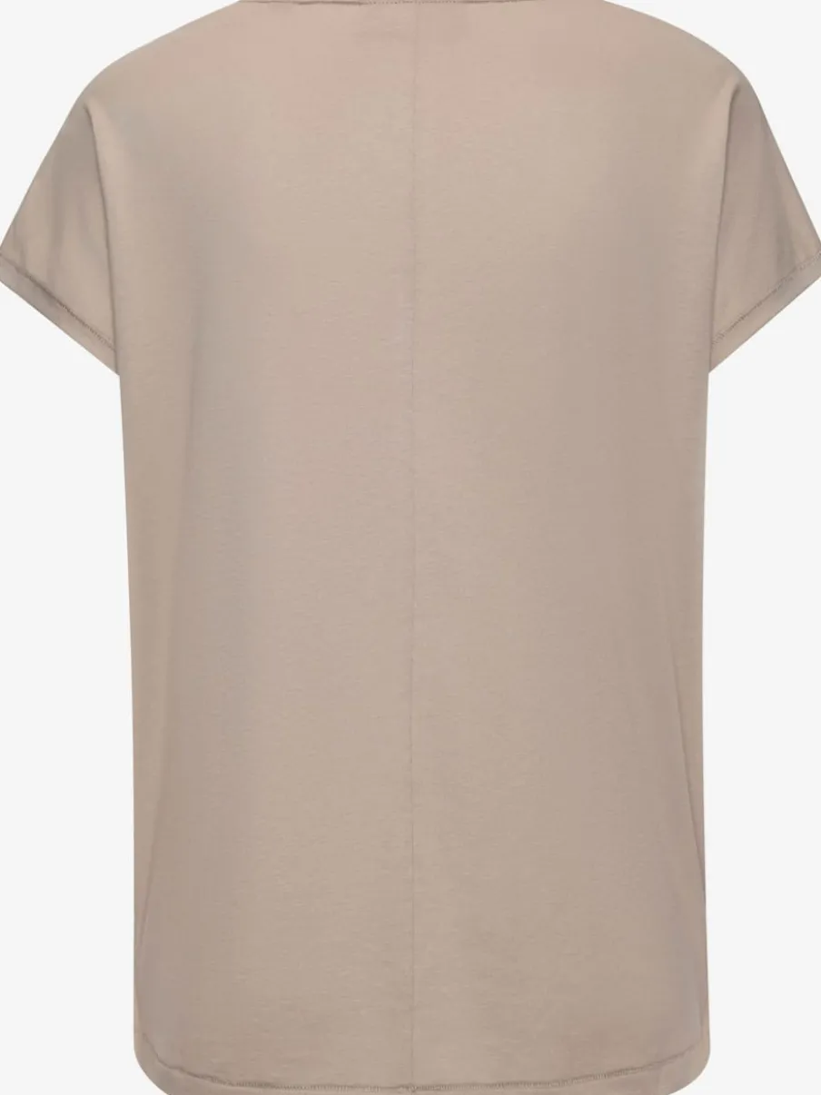 T-shirts à col en v avec logo sur poitrine