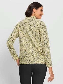 T-shirts à col montant avec motif floral en coton