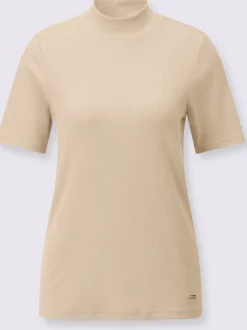 T-shirts à col montant manches courtes certifiés coton GOTS