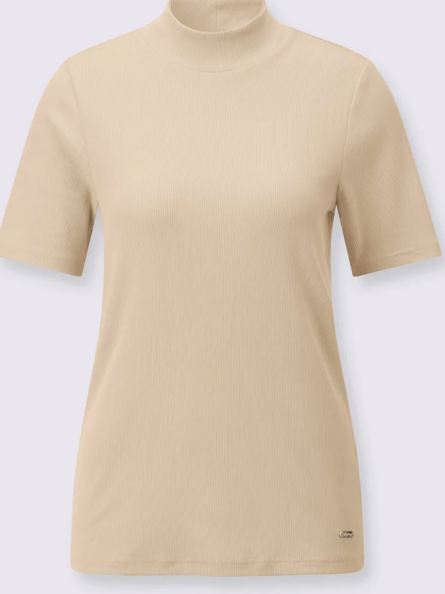 T-shirts à col montant manches courtes certifiés coton GOTS