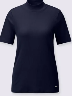 T-shirts à col montant manches courtes certifiés coton GOTS