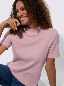 T-shirts à col montant manches courtes certifiés coton GOTS