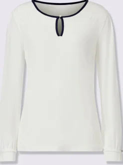 T-shirts à col rond avec détails et manches longues