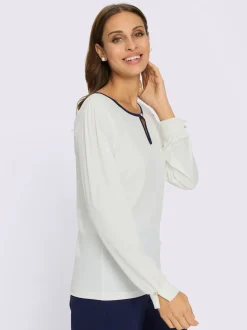 T-shirts à col rond avec détails et manches longues