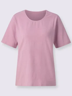 T-shirts à col rond avec passepoil brillant agréable à porter