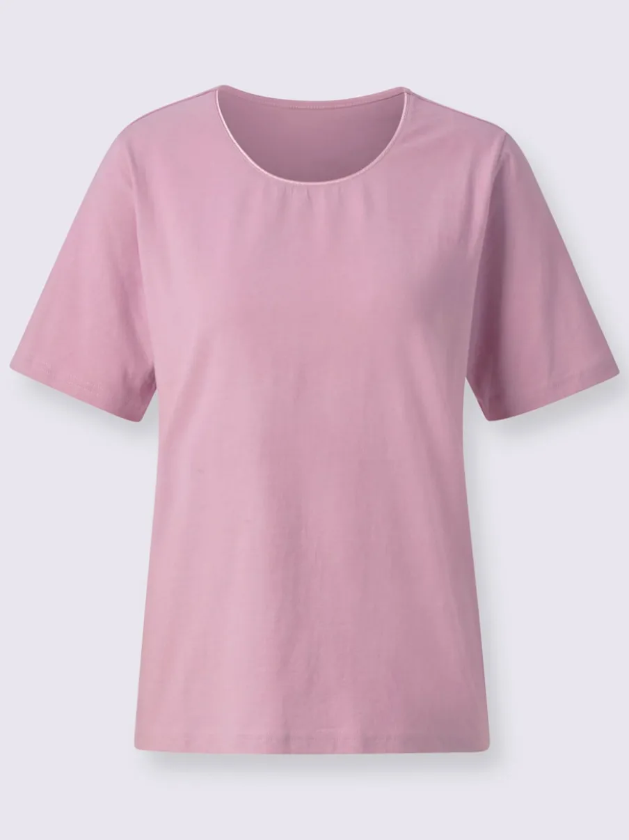 T-shirts à col rond avec passepoil brillant agréable à porter