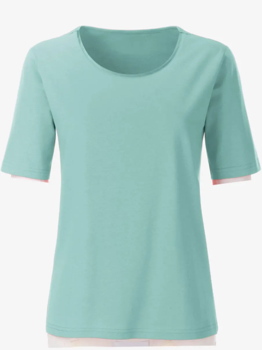 T-shirts à col rond avec passepoil brillant agréable à porter