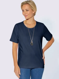 T-shirts à col rond avec passepoil brillant agréable à porter