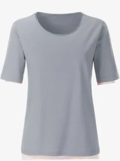T-shirts à col rond avec passepoil brillant agréable à porter