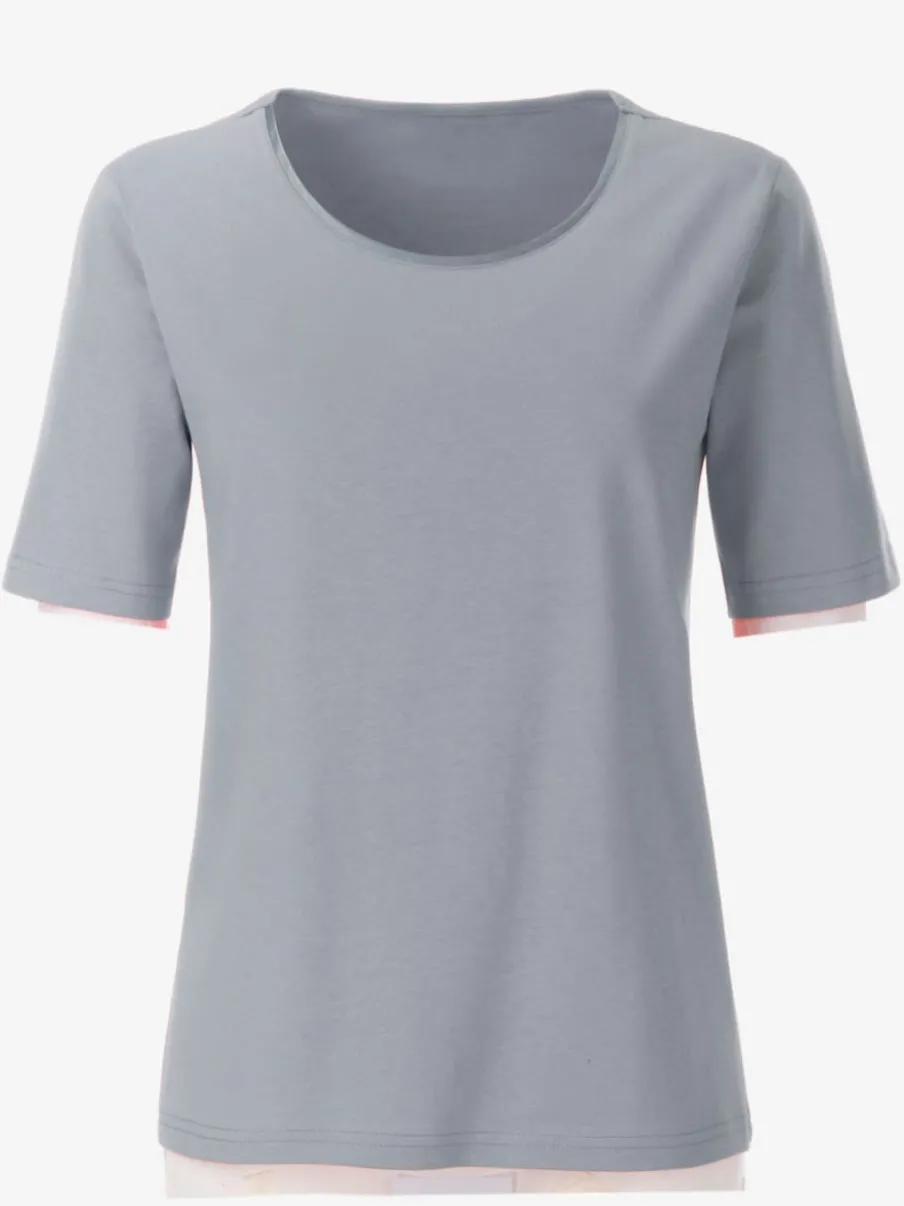 T-shirts à col rond avec passepoil brillant agréable à porter