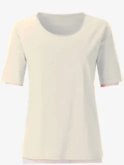 T-shirts à col rond avec passepoil brillant agréable à porter