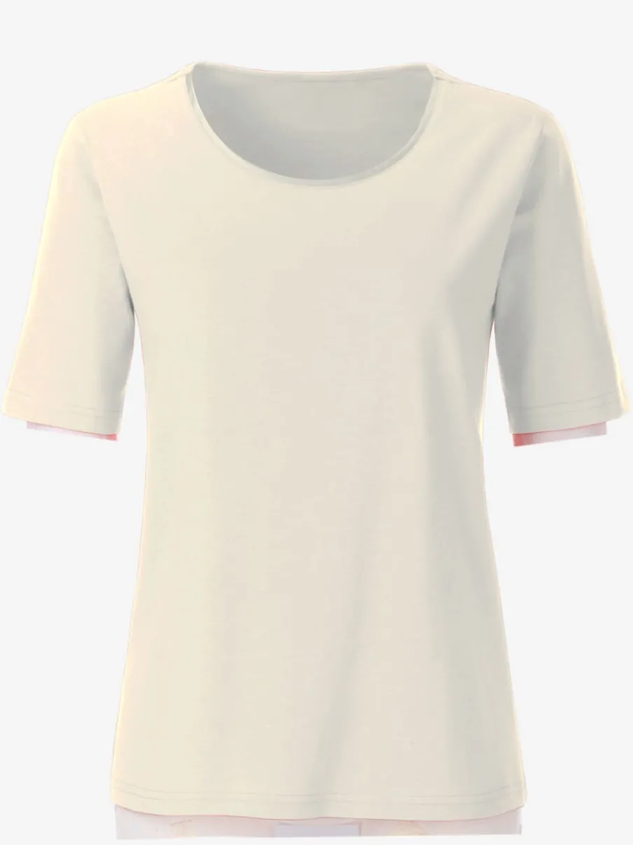 T-shirts à col rond avec passepoil brillant agréable à porter