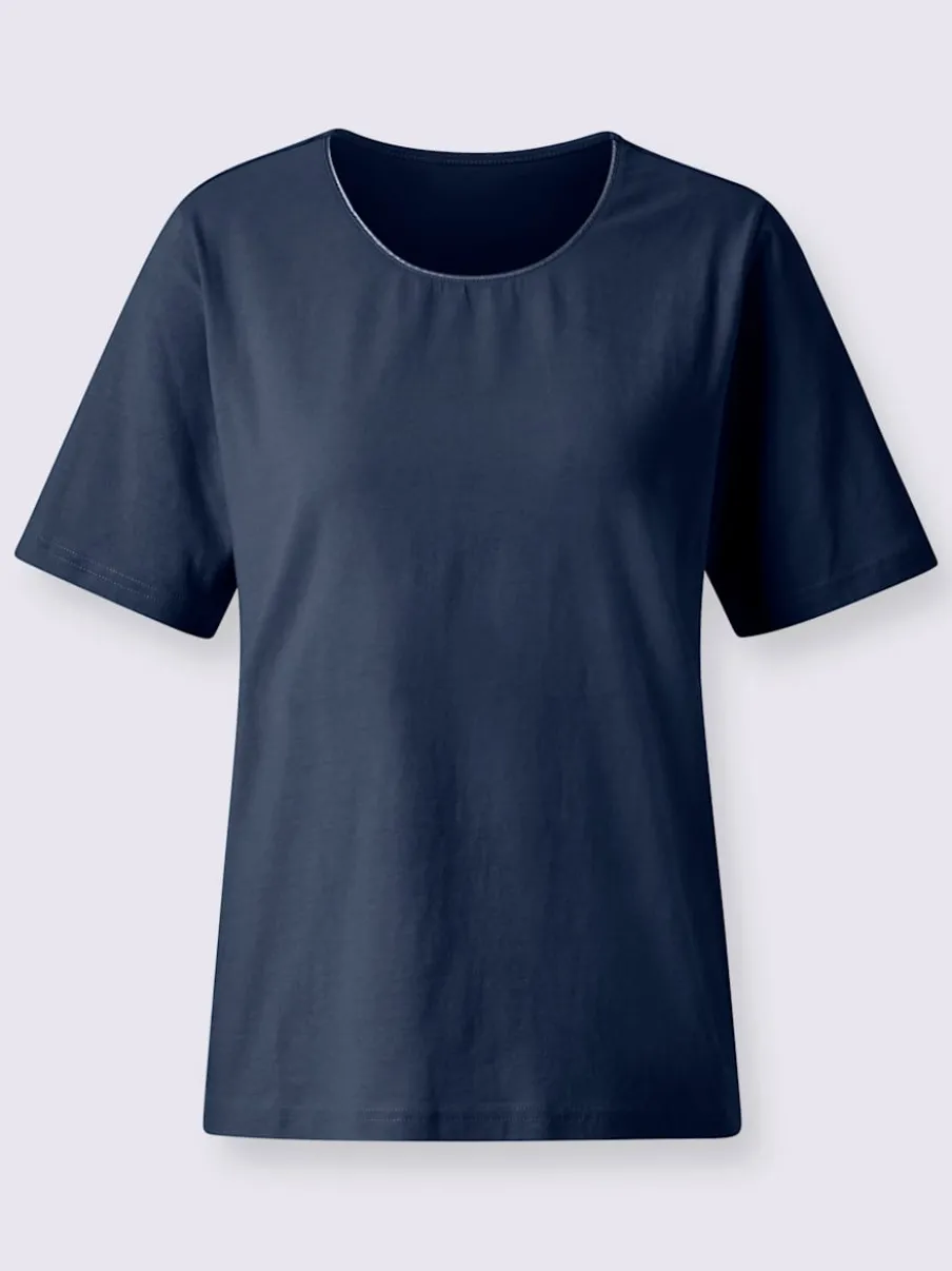 T-shirts à col rond avec passepoil brillant agréable à porter