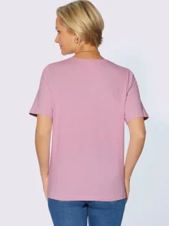 T-shirts à col rond avec passepoil brillant agréable à porter