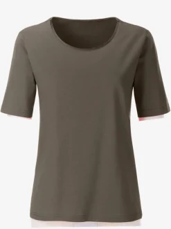 T-shirts à col rond avec passepoil brillant agréable à porter