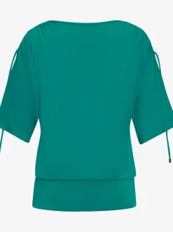 T-shirts à col rond froncé avec manches réglables